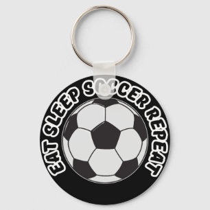eat sleep soccer repeat keychain