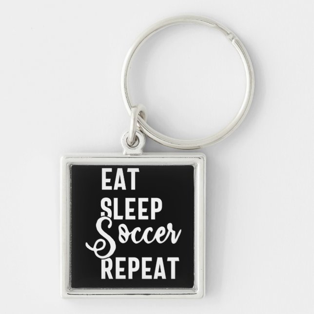 eat sleep soccer repeat keychain (Front)
