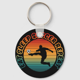 eat sleep soccer repeat  keychain