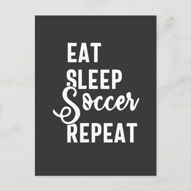 eat sleep soccer repeat postcard (Front)
