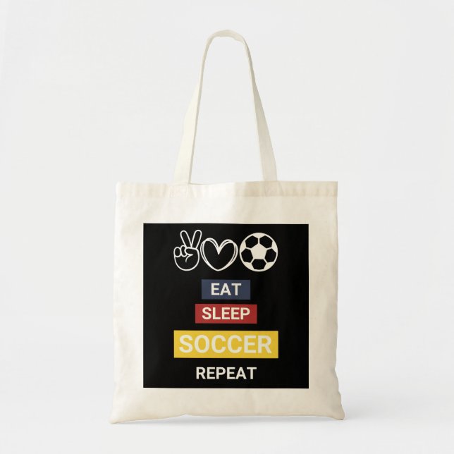 Eat, Sleep, Soccer, Repeat Tote Bag (Front)