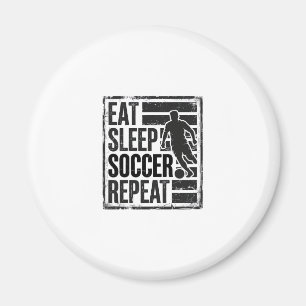 Eat Sleep Soccer Repeat Vintage Player Shirt Desig Magnet