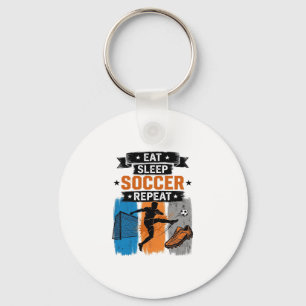 Eat Sleep Soccer Repeat Vintage Soccer Player Shir Keychain