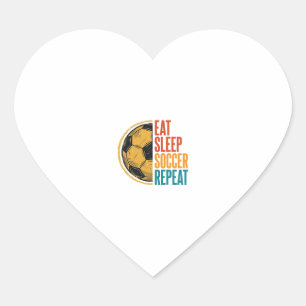 Eat Sleep Soccer Repeat Vintage Soccer Shirt Desig Heart Sticker