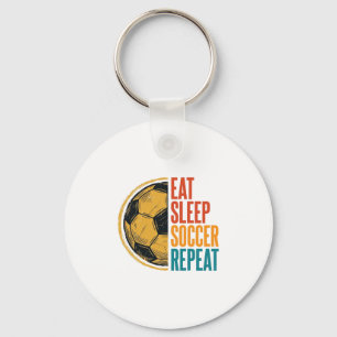 Eat Sleep Soccer Repeat Vintage Soccer Shirt Desig Keychain