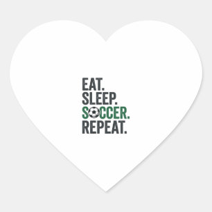 Eat Sleep Soccer Repeat Vintage T-Shirt Design_1 Heart Sticker