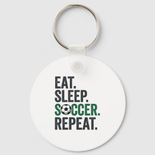 Eat Sleep Soccer Repeat Vintage T-Shirt Design_1 Keychain