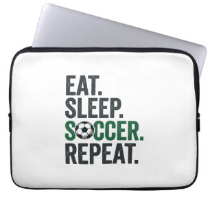 Eat Sleep Soccer Repeat Vintage T-Shirt Design_1 Laptop Sleeve