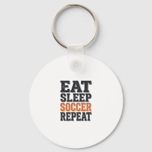 Eat Sleep Soccer Repeat Vintage Typography Shirt_1 Keychain