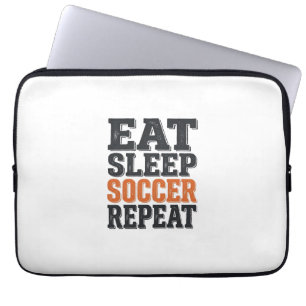 Eat Sleep Soccer Repeat Vintage Typography Shirt_1 Laptop Sleeve