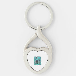 Eat Sleep Soccer Repeat Vintage Typography Shirt ( Keychain