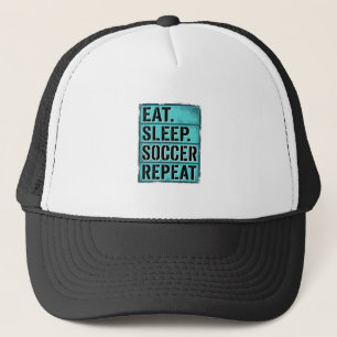 Eat Sleep Soccer Repeat Vintage Typography Shirt ( Trucker Hat