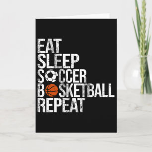 Eat Sleep Soccer Sketll Repeat Funny Sport Player Card