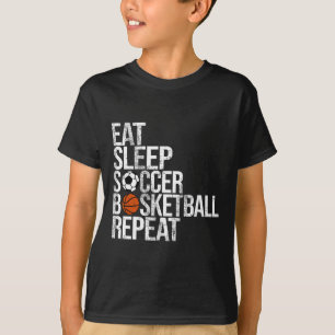 Eat Sleep Soccer Sketll Repeat Funny Sport Player T-Shirt