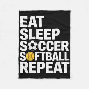 Eat Sleep Soccer Softll Repeat Coach Moms Lovers  Fleece Blanket