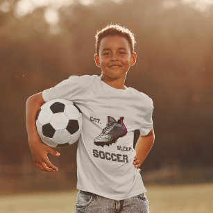 Eat. Sleep. Soccer. Urban Soccer Boot. Kids Soccer T-Shirt