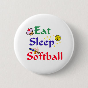 Eat Sleep Softball 2 Inch Round Button