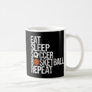 Eat Sleep Softball Basketball Repeat Fun Ball Coffee Mug