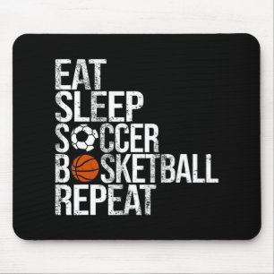 Eat Sleep Softball Basketball Repeat Fun Ball Mouse Pad