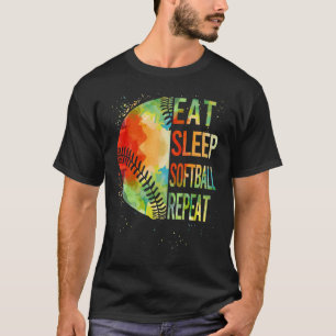Eat Sleep Softball Repeat Catcher Pitcher Youth Te T-Shirt