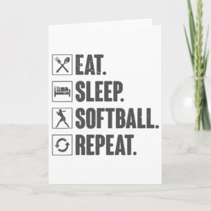 Eat Sleep Softll Repeat - Softll Gift For Girl Fun Card