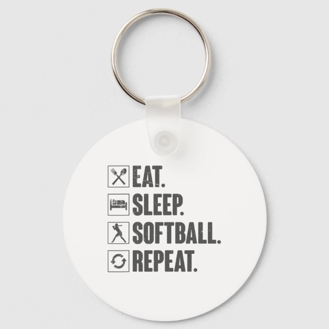 Eat Sleep Softll Repeat - Softll Gift For Girl Fun Keychain (Front)