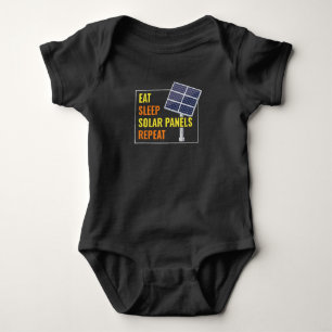 Eat Sleep Solar Panels Photovoltaic Sun Baby Bodysuit