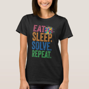 Eat Sleep Solve Repeat Math Speed Cubing Genie Cub T-Shirt
