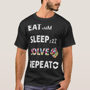 Eat Sleep Solve Repeat Math Speed Cubing Genie Cub T-Shirt