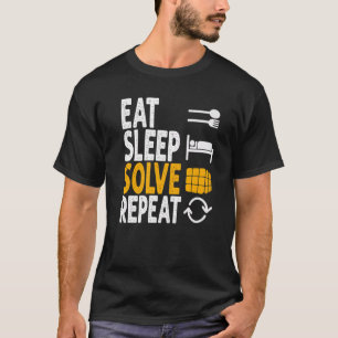 Eat Sleep Solve Repeat Math Speed Cubing Genie Cub T-Shirt