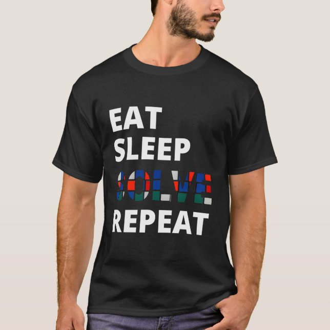 Eat Sleep Solve Repeat Speedcubing Speedsolving Pu T-Shirt (Front)