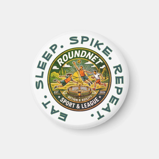 Eat. Sleep. Spike. Repeat. Magnet (Front)