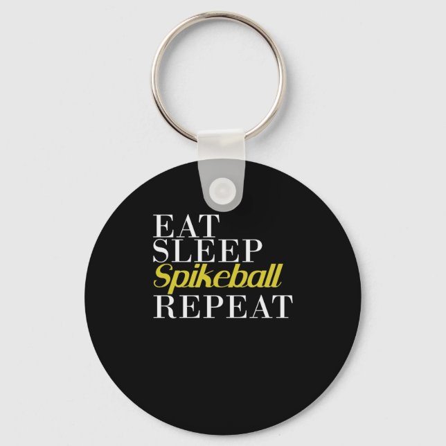 Eat Sleep Spikeball Repeat Roundball Keychain (Front)