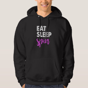 Eat Sleep Spin Gym Sayings Spinning Class Workout Hoodie