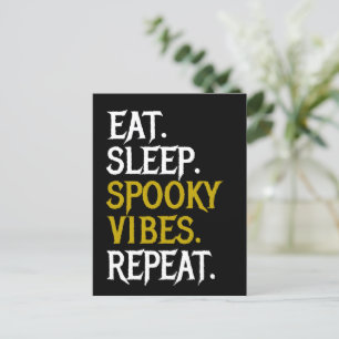Eat Sleep Spooky Vibes Repeat - Halloween 2022 Postcard