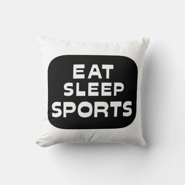 Eat Sleep Sports Throw Pillow (Front)