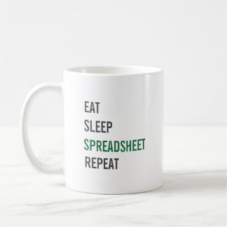 Eat Sleep Spreadsheet Repeat Funny Accounting Coffee Mug