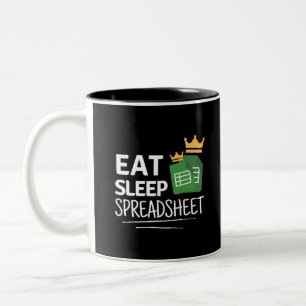 Eat Sleep Spreadsheet Two-Tone Coffee Mug