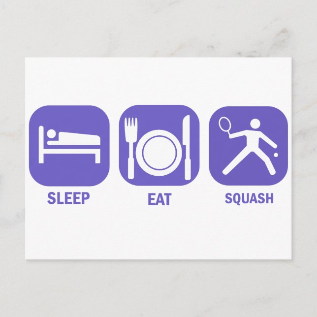 Eat Sleep Squash Postcard (Front)