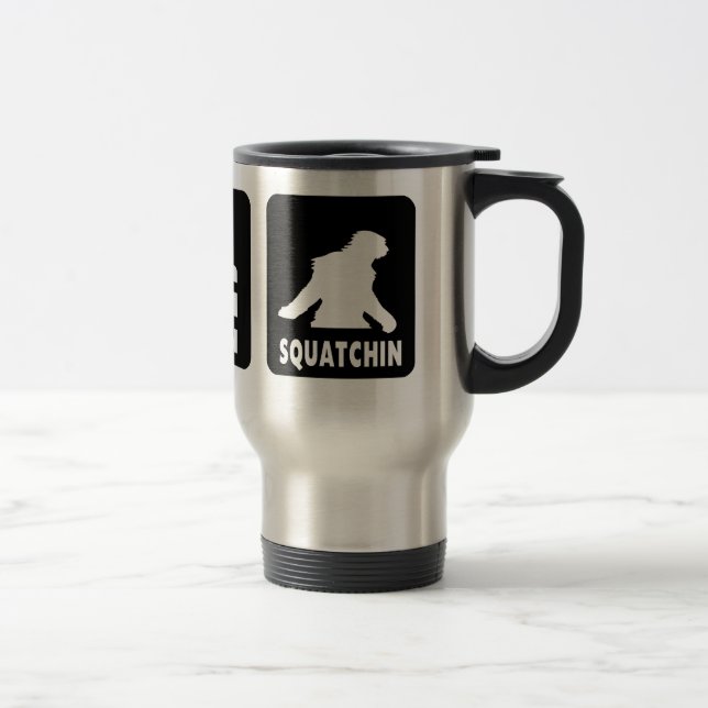 Eat Sleep  Squatch - Funny Coffee Travel Mug (Right)