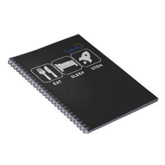 Eat Sleep STEM with Vivify Logo Notebook