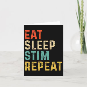 Eat Sleep Stim Repeat Autism Awareness Kids Boys W Card