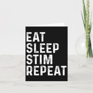 Eat Sleep Stim Repeat Autism Awareness Kids Funny Card