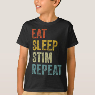 Eat Sleep Stim Repeat Funny Autism Awareness Kids T-Shirt