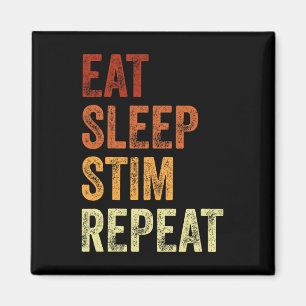Eat Sleep Stim Repeat Funny Autism Awareness Magnet