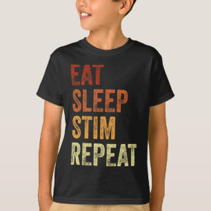 Eat Sleep Stim Repeat Funny Autism Awareness T-Shirt