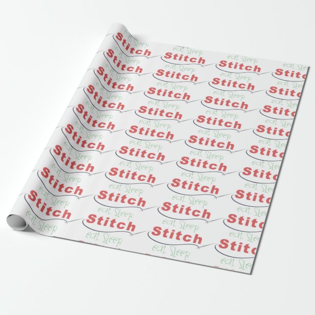 Eat Sleep Stitch Wrapping Paper (Unrolled)