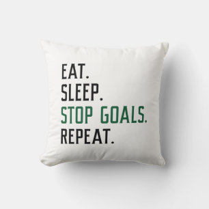 Eat Sleep Stop Goals Repeat Throw Pillow
