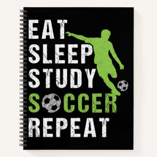 Eat Sleep Study Soccer Repeat Boy Soccer Player Notebook
