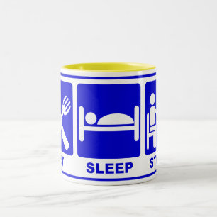 EAT SLEEP STUDY Two-Tone COFFEE MUG